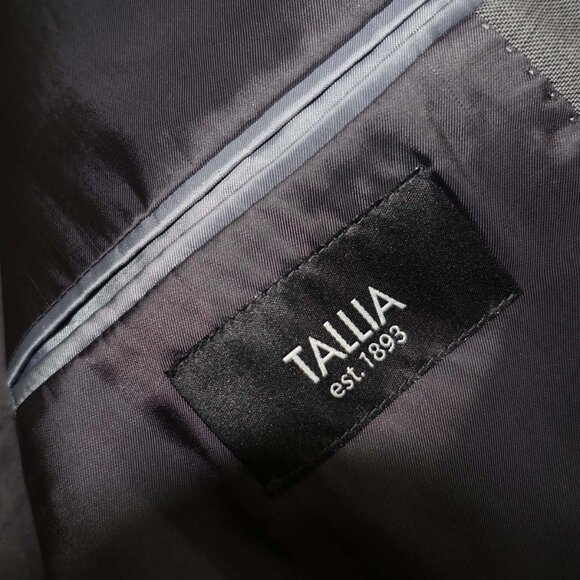Tallia Men's Suit Jacket Size 44 Regular Gray 100% Wool 2 Button Blazer Coat 44R - Picture 7 of 8